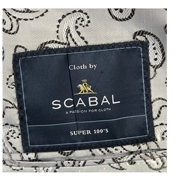 Elevee Bespoke Scabal Wool Sport Coat Jacket Approx 44R Surgeon Cuffs Peak Lapel - Picture 15 of 16